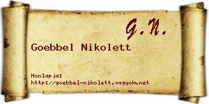 Goebbel Nikolett névjegykártya